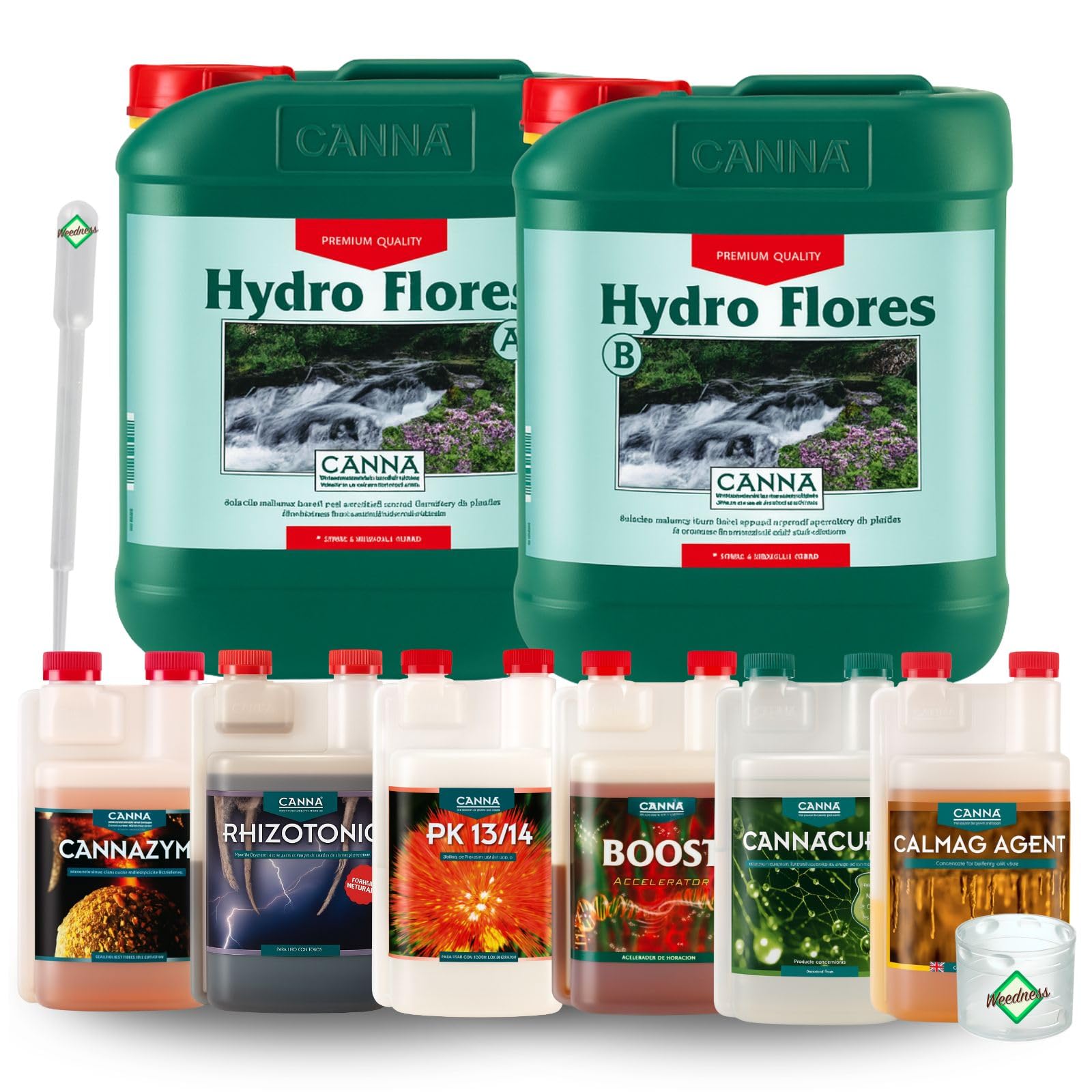 Weedness Canna Hydro Dünger Set L – Kit de fertilizantes hidroponicos tamaño L