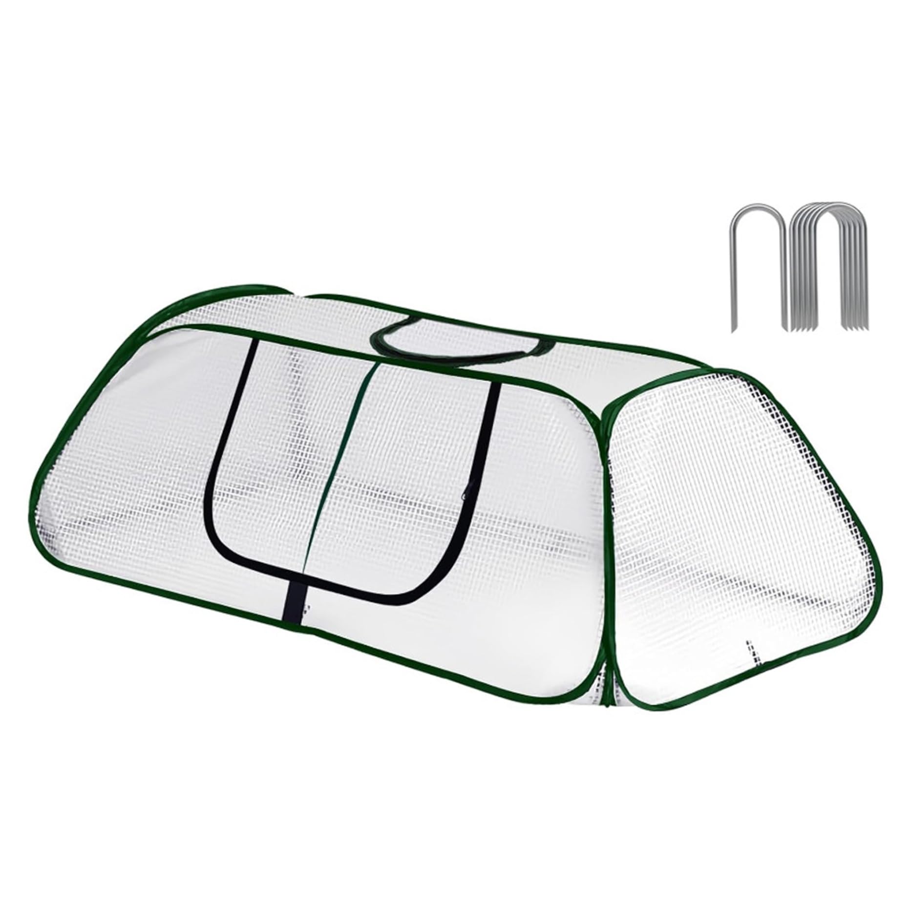 Lit de jardin surélevé protégé par une serre de balcon avec fenêtre zippée