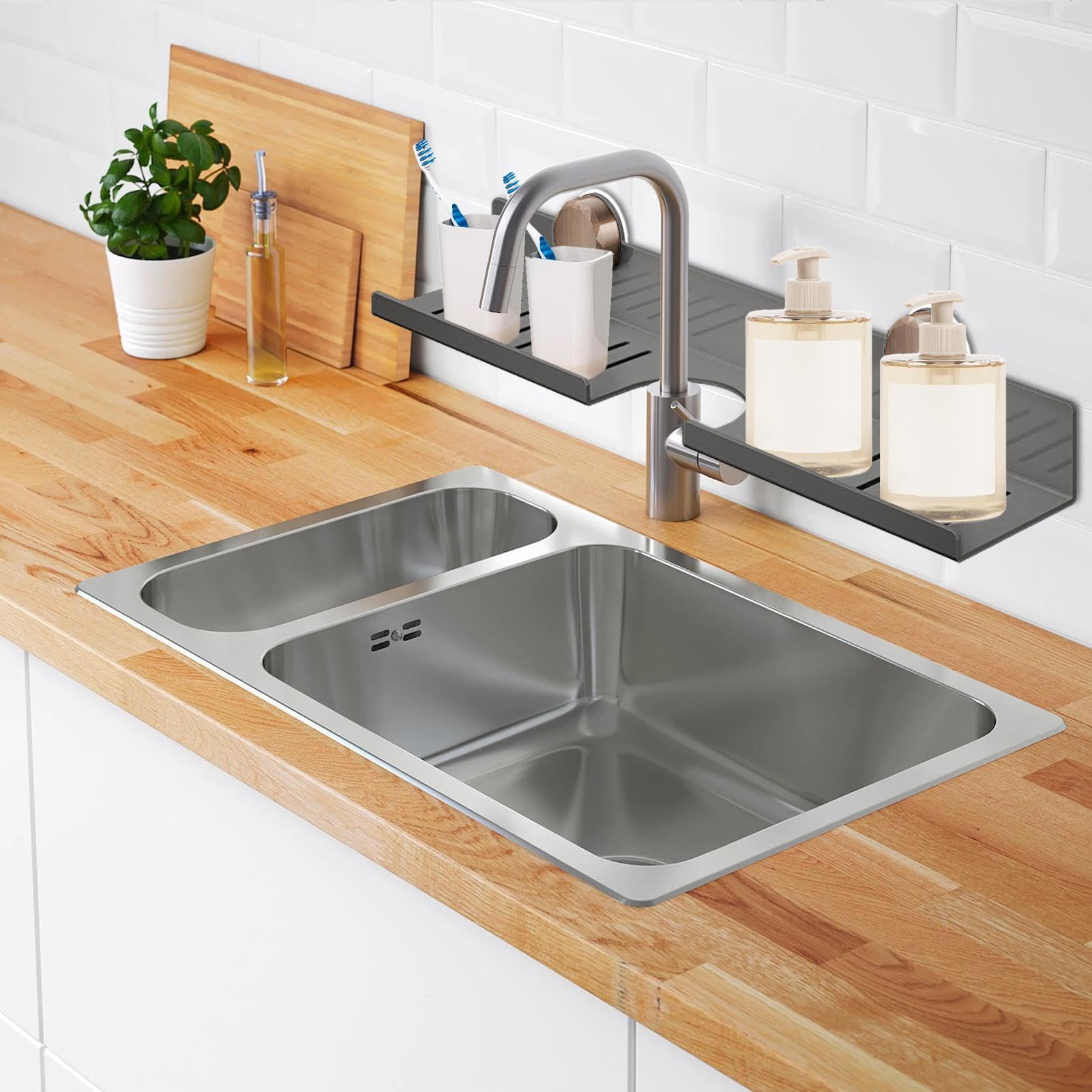 Mensole Da Parete Per Bagno - Portarubinetto A , Supporto In Acciaio Al Carbonio Carichi Pesanti, Finitura Resistente All'umidità | Display Più Livelli Rialzato La Cura Della Pelle, Bottiglia D