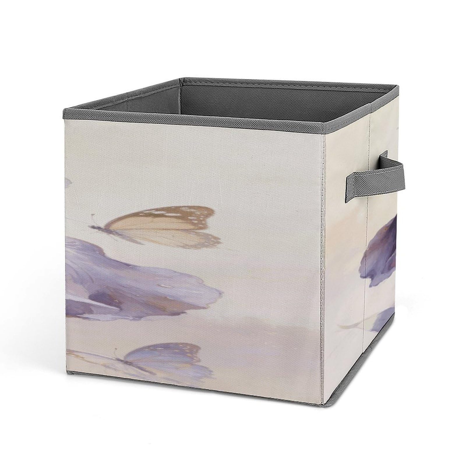 Iris Soft Glow Storage Bin Collapsible Storage Cubes Organizer Oxford Cloth Storage Box with Dual Handles Large Stackable Closet Storage Bins for Sheets Hat Sweater