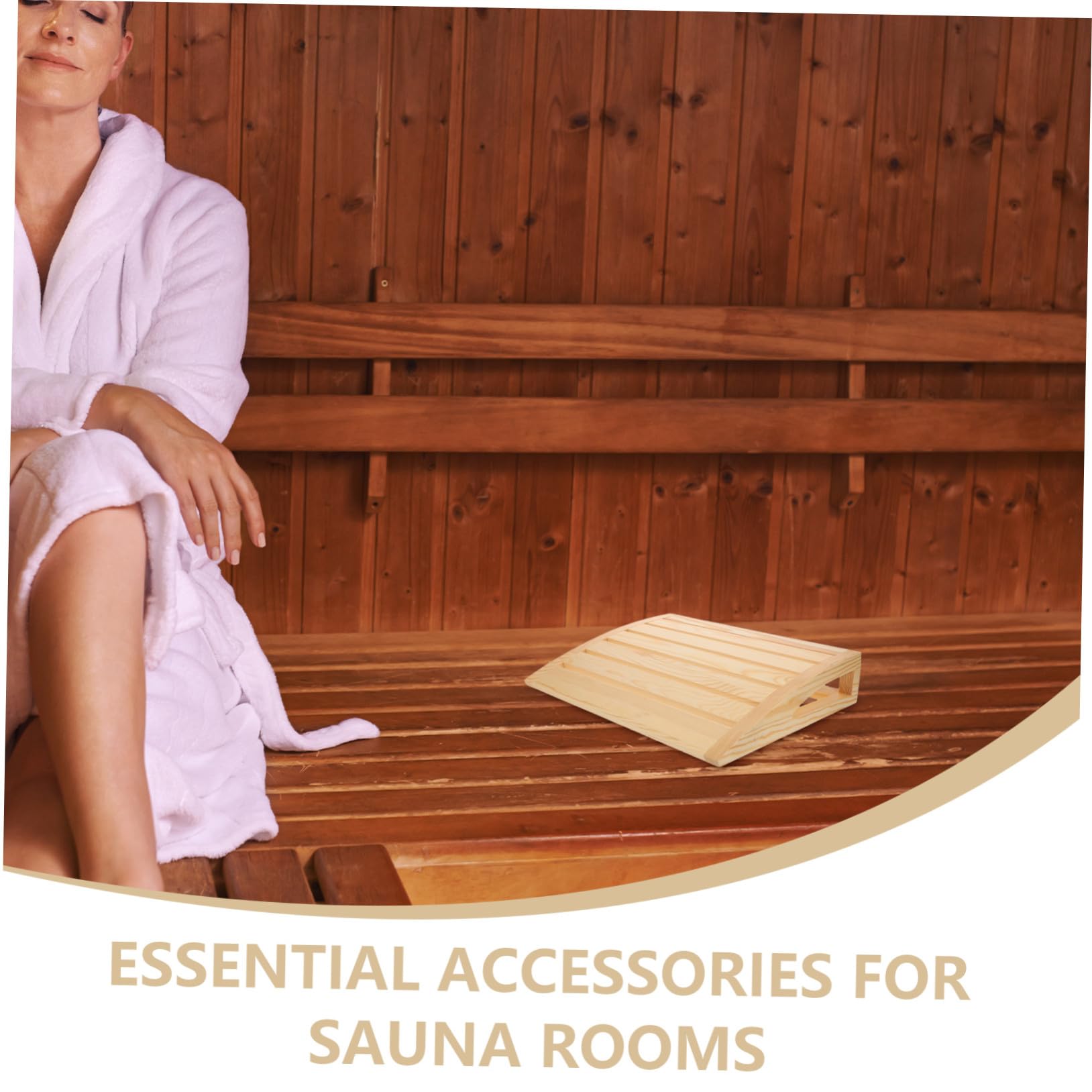Toyvian Appui-tête Bois Naturel pour Sauna Coussin Ergonomique Fait Main pour Soutien Cervical Accessoire pour Spa et Vapeur Gestion Sueur Détente