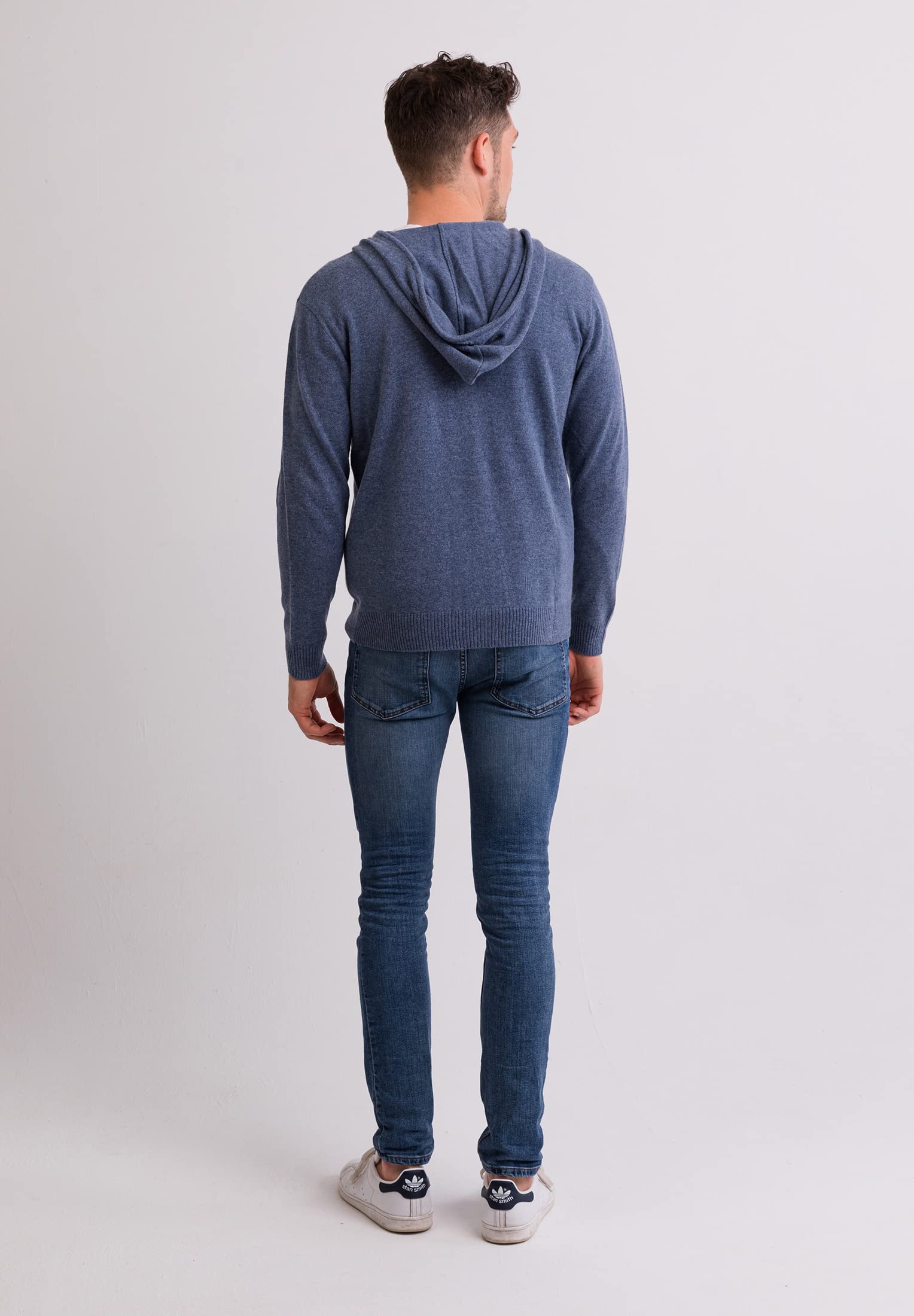 100% Kaschmir Herren Kapuzenpullover | Hoodie mit Reißverschluss