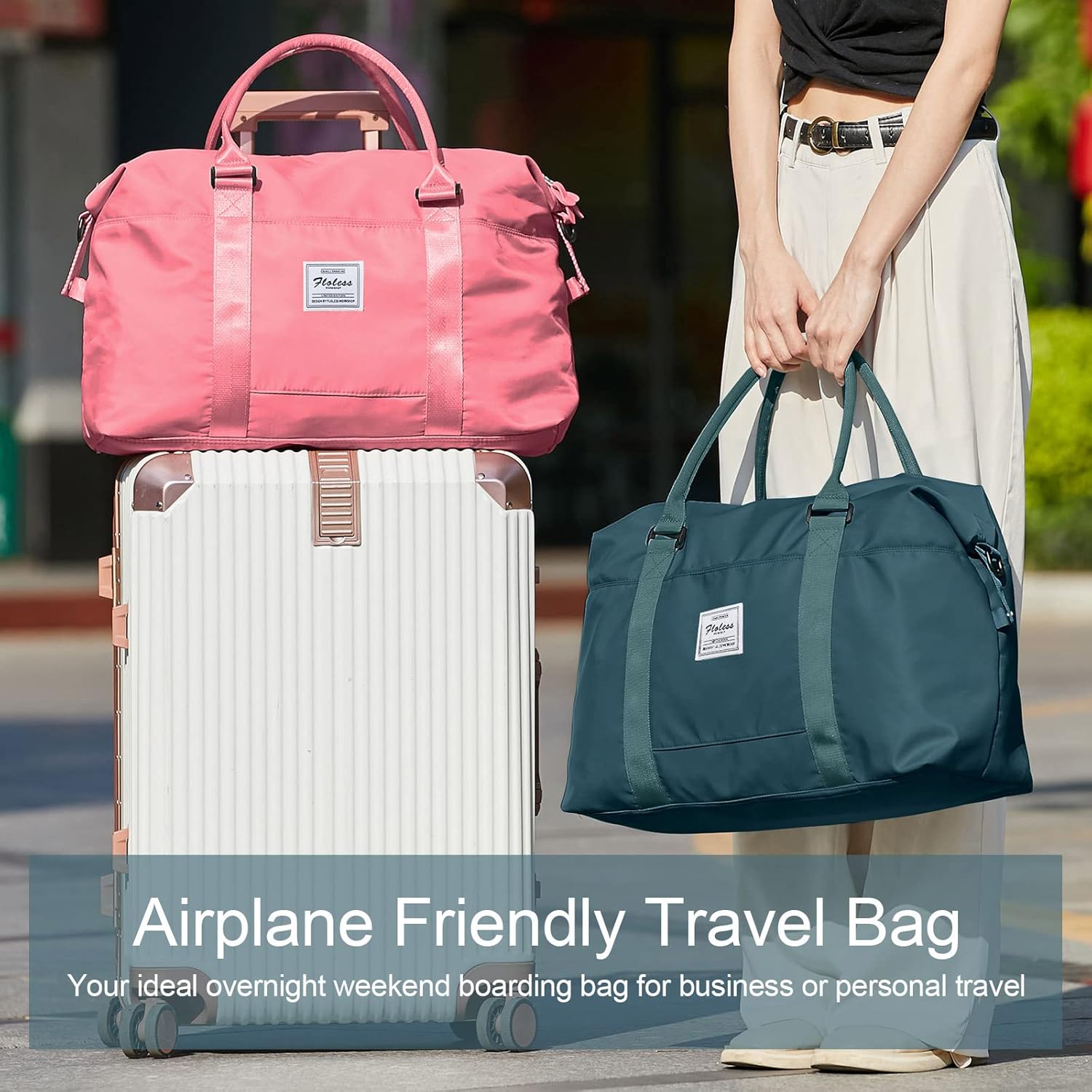 Womens travel bags, weekender carry on for women, sports Gym Bag, workout duffel bag, overnight shoulder Bag fit 15.6 inch Laptop (Large, Peacock Blue) - Image 2