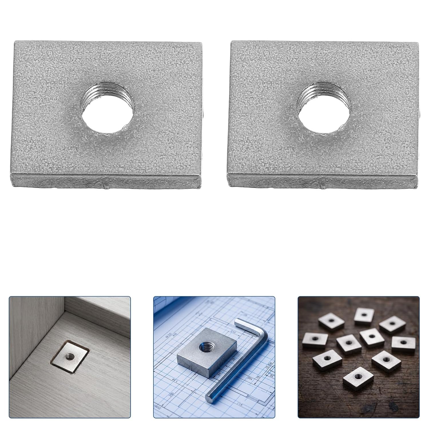 Rectangular Square Nuts Stainless Steel 10pcs M6