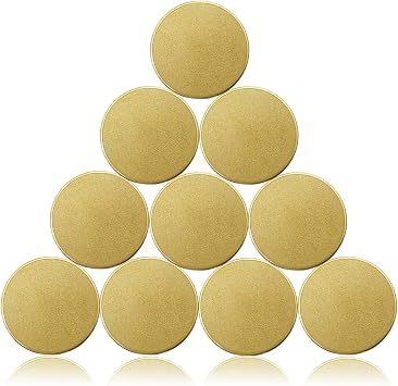 Solid Brass Blank Challenge Coin, 10Pcs Matte Finish 40mm Brass Coin Blanks | 3mm Thickness Blank Coins for Laser Engraving with Plastic Case for DIY Crafts Commemorative Collection