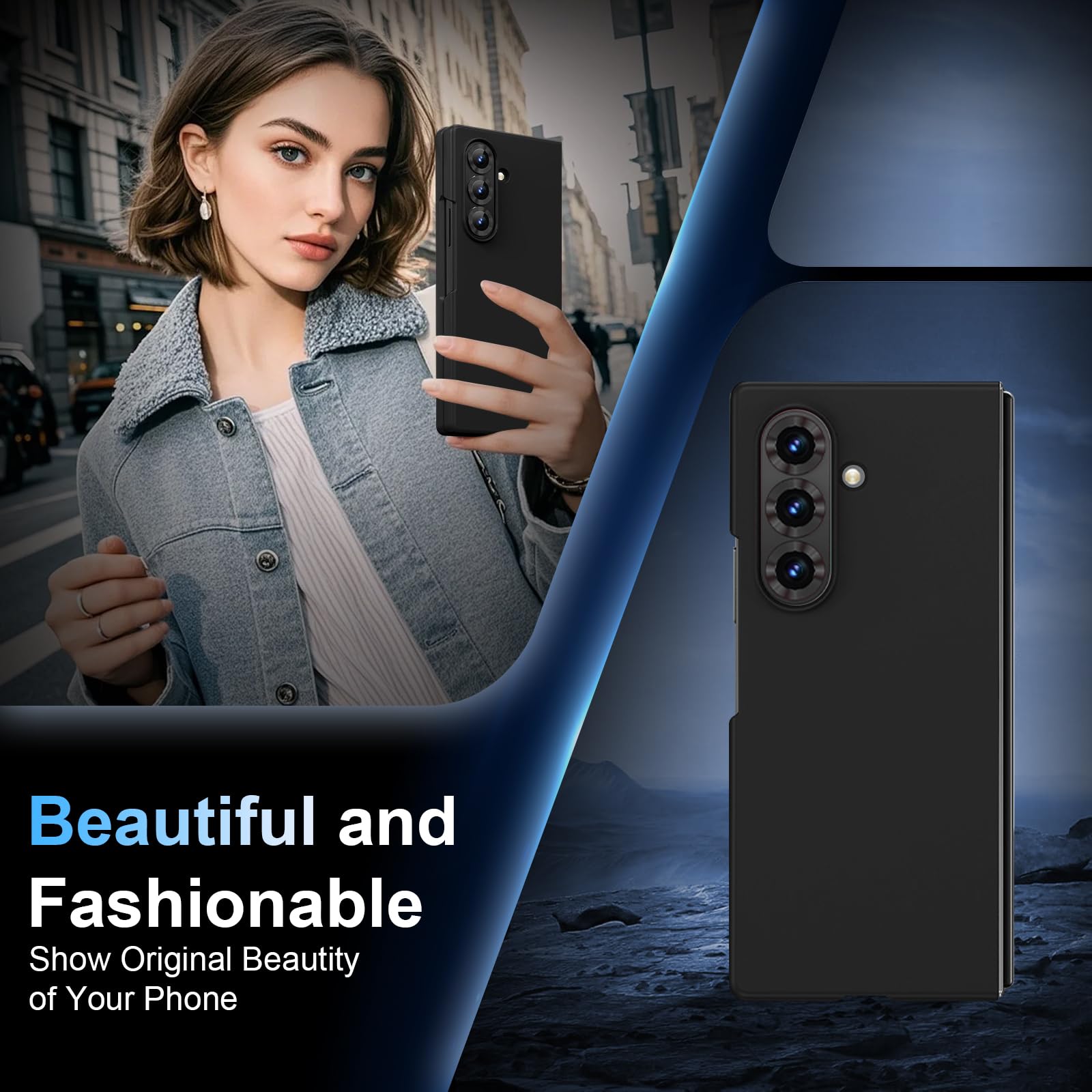Croazhi Custodia per Samsung Galaxy Z Fold 8 Ultra, custodia magnetica pieghevole con pellicola protettiva frontale integrata, compatibile con Mag-Safe, cover rigida sottile, protezione a 360°