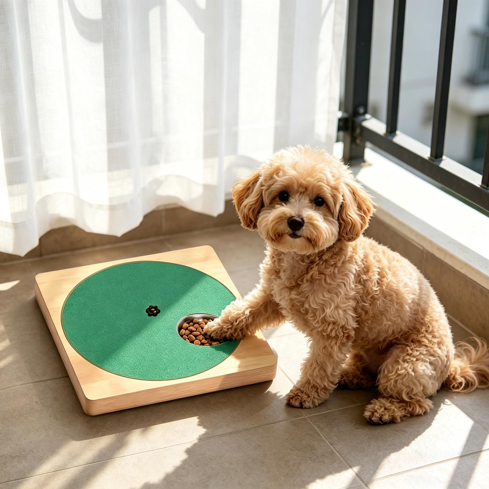 Planche à ongles pour chien en bois avec disque de ponçage rotatif