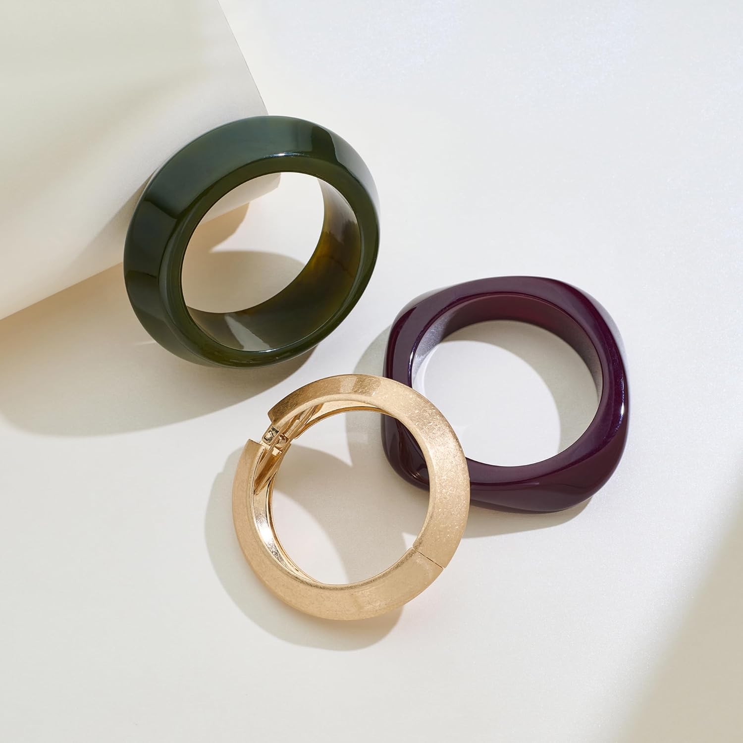 Acrylic Resin Bangles Bracelets for Women Wide Irregular Geometric Wristband Statement Bracelet Punk Chunky Acrylic Resin Bangle - Image 6