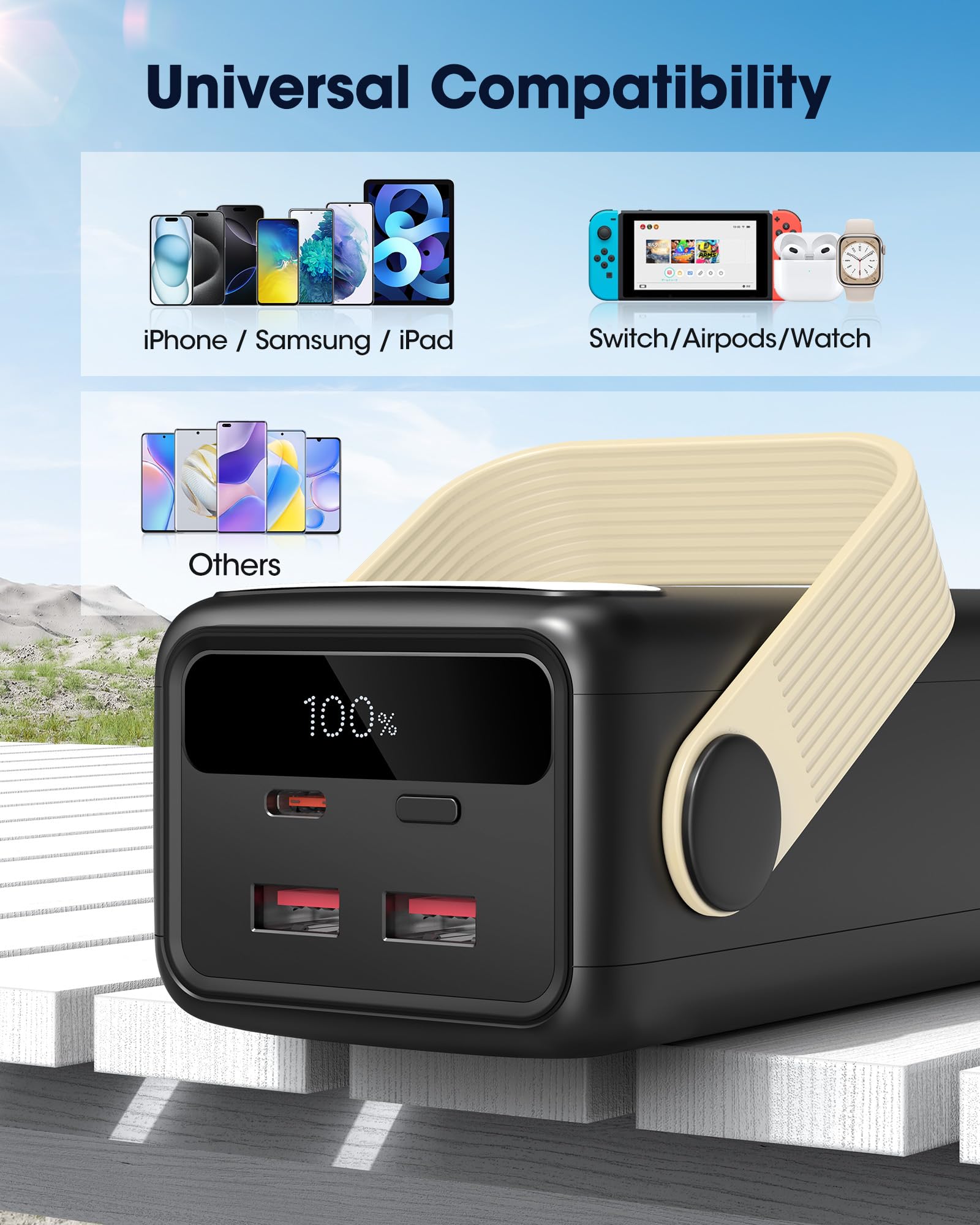 60000mAh Batterie Externe 22,5W USB-C Charge Rapide Power Bank