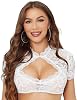 Dirndl Blouse Women's Lace White Short Sleeve Dirndl Blouse Costume Blouse for Oktoberfest