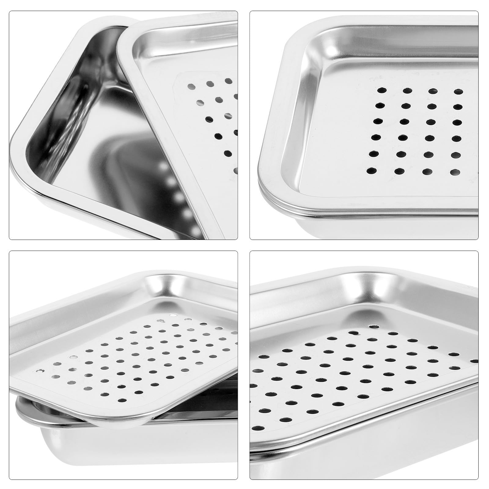 Abaodam 2 Set Vassoio di Germinazione in Acciaio Inox Argento, Set da 2
