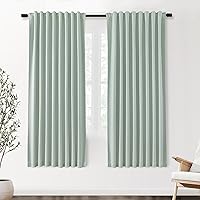 Vista 56 de SHINELAND Cortinas opacas de 102 pulgadas para sala de estar, cortinas opacas con pestaña trasera de 102 pulgadas de largo para dormitorio