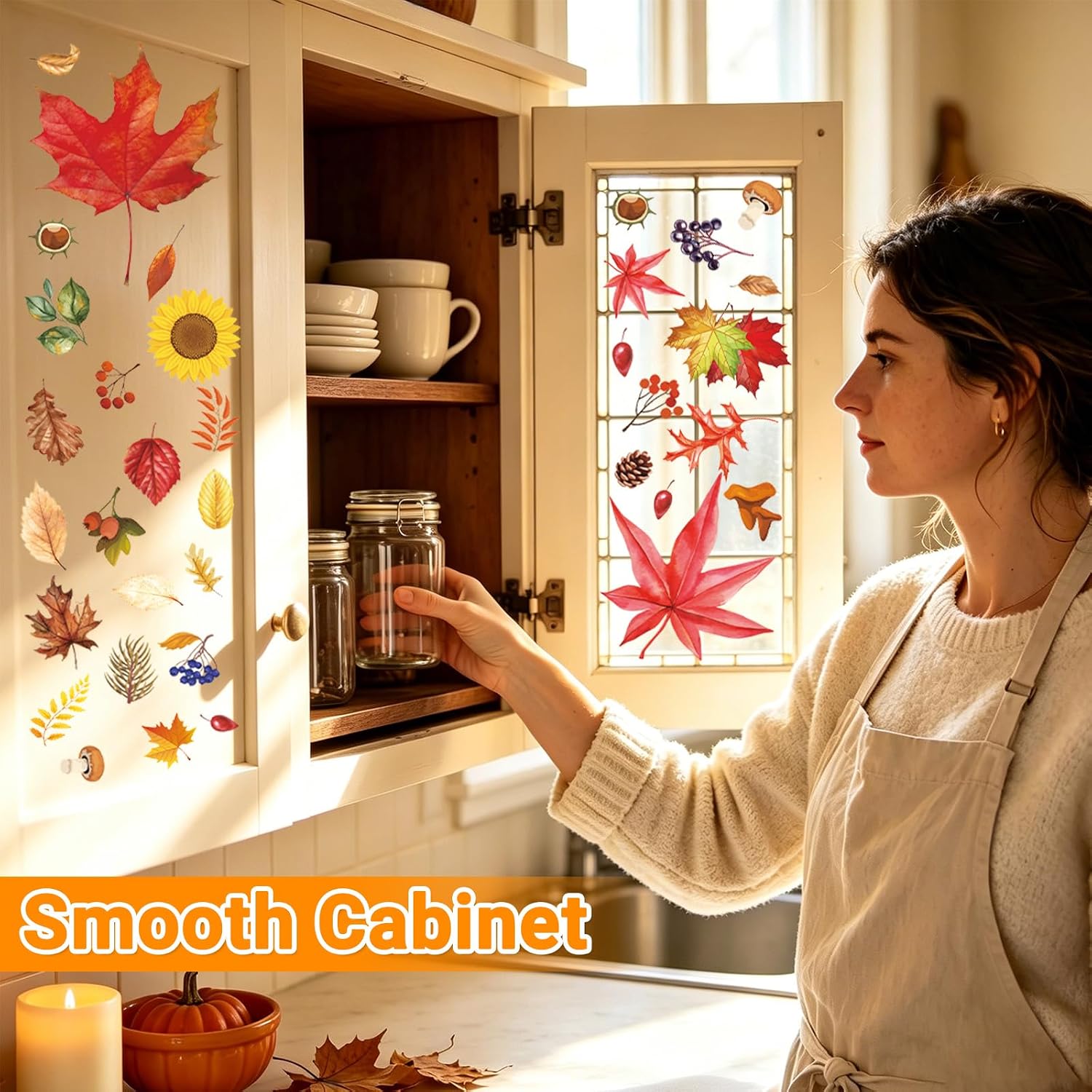 Fall Window Clings 9 Sheets Thanksgiving Decorations for Glass