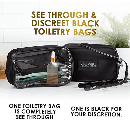 Miniatura 7 de iKonic Alisador de pelo de cerámica de turmalina y neceser colgante de fin de semana con mini alisador de pelo de viaje