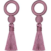 2 Pack 6 Inch Door Tassel with Wooden Ring Home Decor Pink