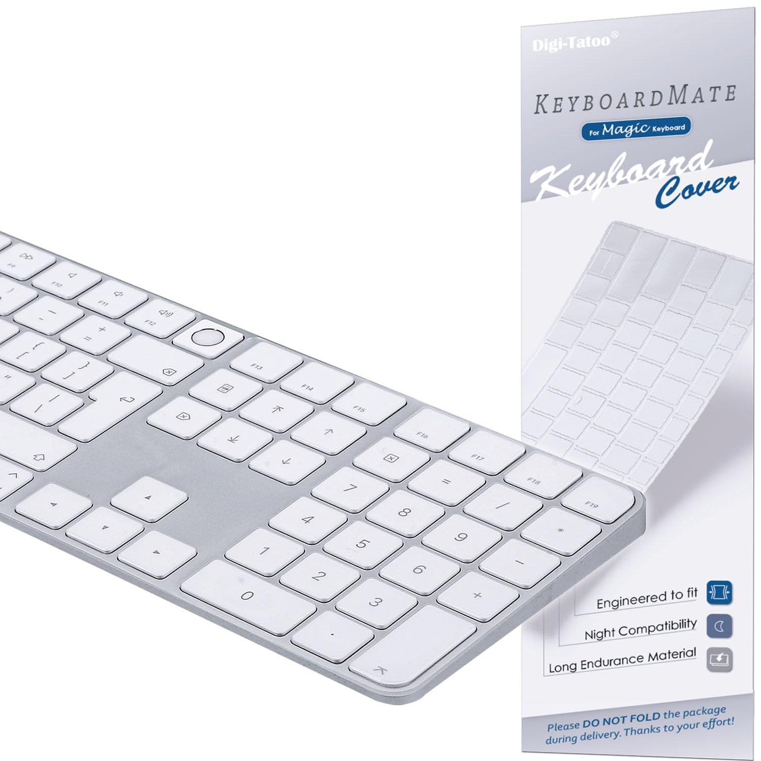 Tastaturabdeckung kompatibel mit Magic Keyboard (2024 Modell A3119 Europäisches Layout, mit Touch ID, mit Ziffernblock) - ultradünn,Tastaturschutz,