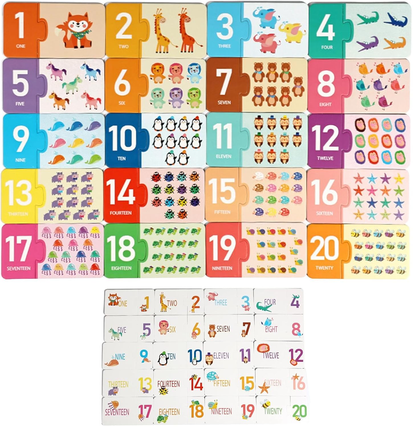 Educational – Educational with Pairs of Pictures, Set of Educational Memory to Promote Concentration and Memory, Matching with Numbers and Letters for