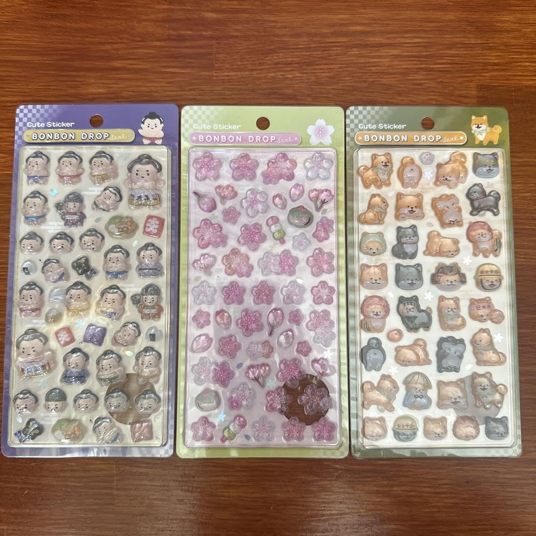 【正規品】ボンボンドロップシール　和柄　コンプリート 12セット Q-LiA（クーリア） ボンボンドロップシール 日本食 和柄 : Happy-panda