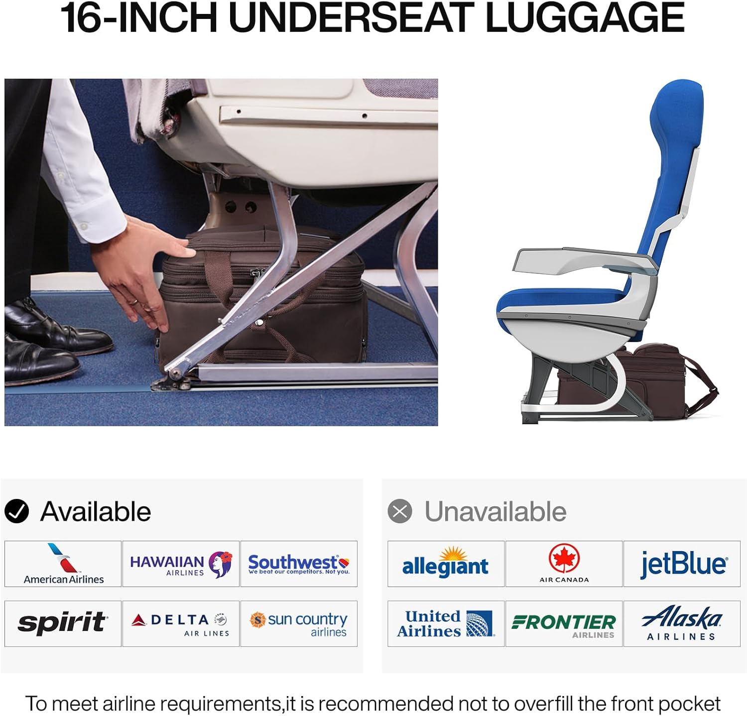 Hanke 16 Inch Underseat Carry On Luggage With Wheels, Small Rolling Suitcase Lightweight Under Seat Carry On Bag, Airline Approved Personal Item Overnight Softside Travel Luggage Bag,Coffee - Image 2