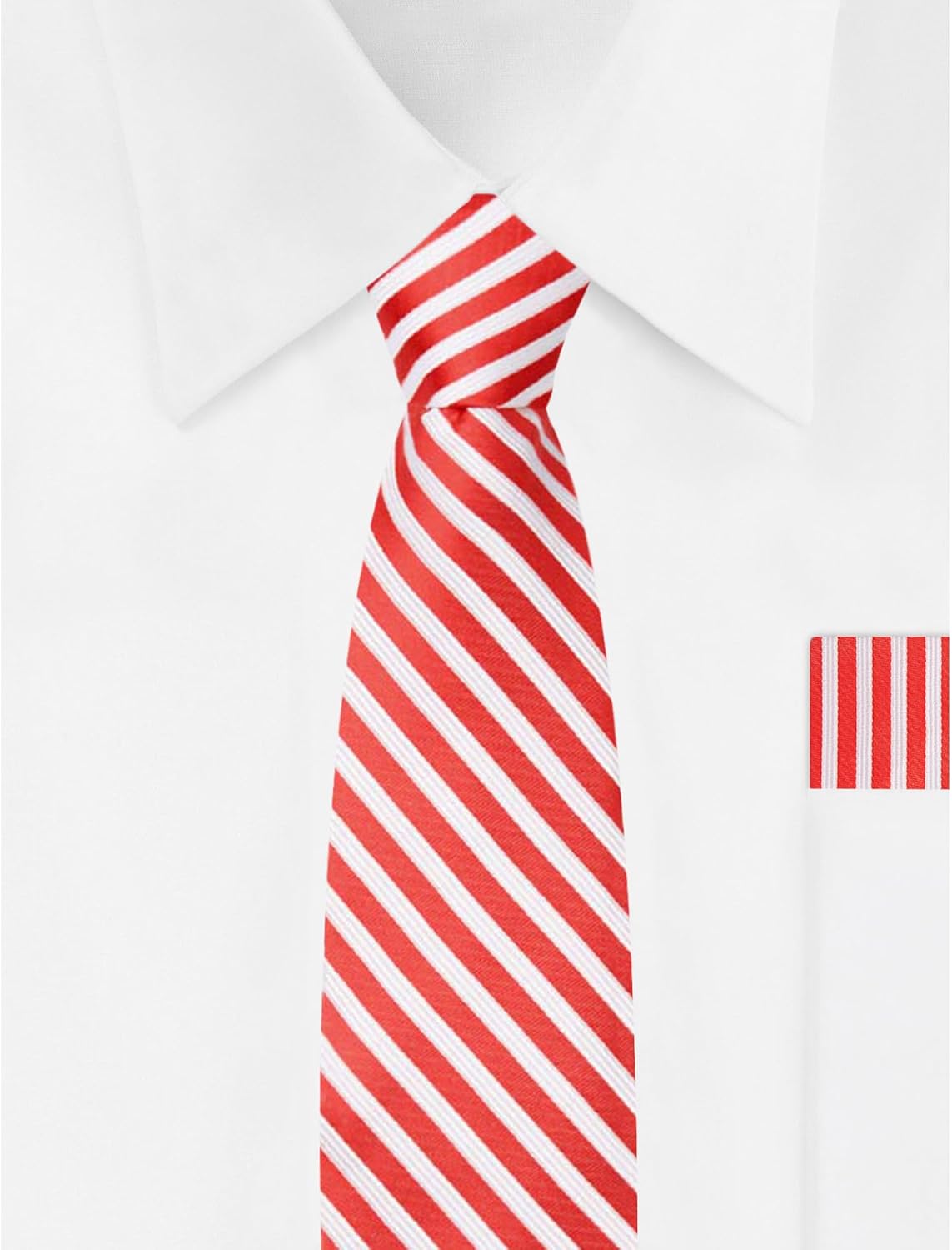Jacob Alexander Boys' Candy Cane Red White Stripe Prep Regular Neck Tie
