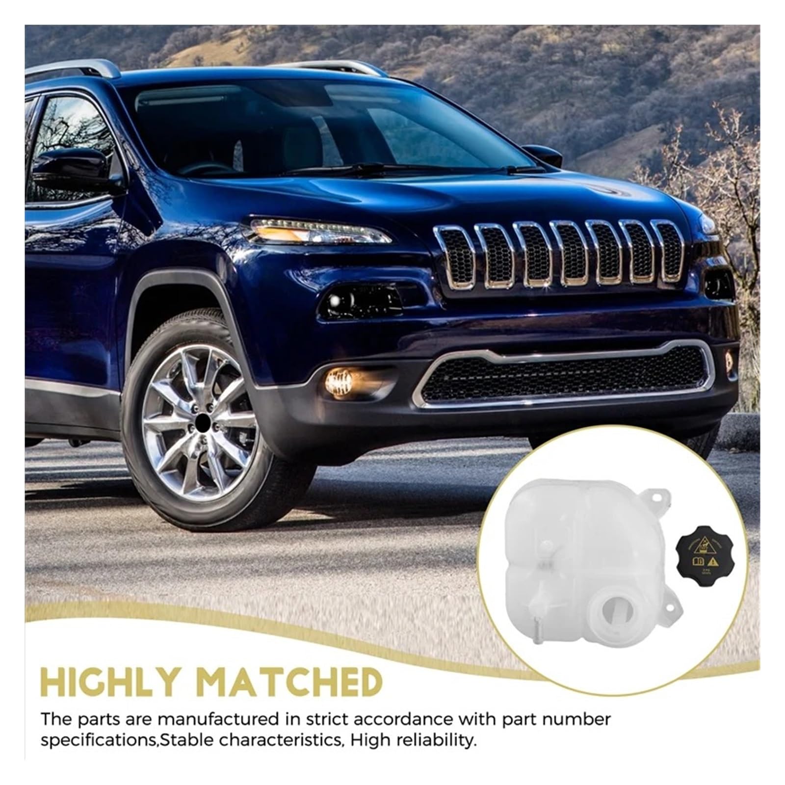 Zestawy do odzyskiwania czynnika chłodniczego samochodowego dla Jeep Cherokee 2014-2018, zbiornik wyrównawczy chłodziwa silnika samochodowego 68102155AC 53332095
