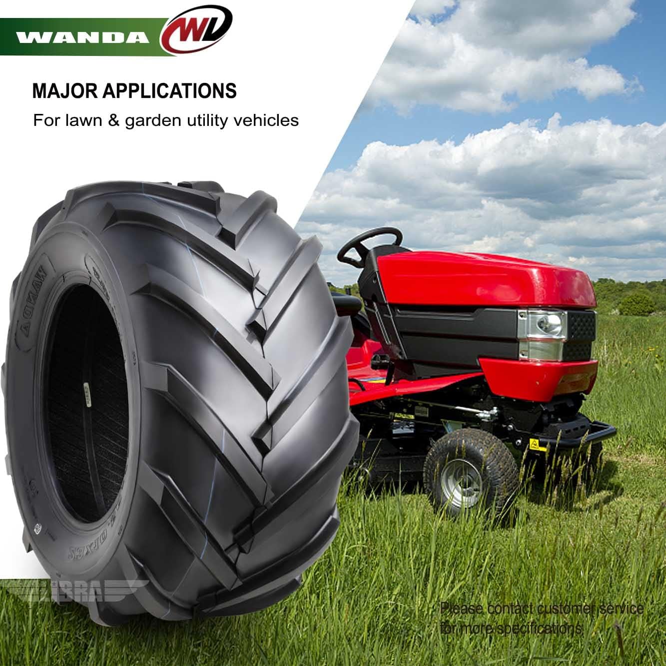 WANDA 24x12-12 Lawn Mower Tire Agriculture Farm Tractor Tires 4 ply 24x12x12 -Set 2-13076 …