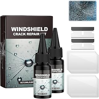 2026 Neu Glasreparaturflüssigkeit, 2 Stück Auto Windschutzscheibe Riss Reparatur Flüssigkeit, Steinschlag Reparaturset Windschutzscheibe, Chipped Windshield Repair Kit (20ml*2)