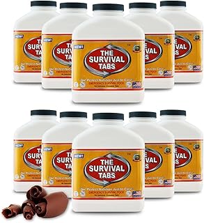 Survival Tabs 15-day Food Supply x 10 Bottles Gluten Free and Non-GMO 25 Years Shelf Life - Chocolate Flavor