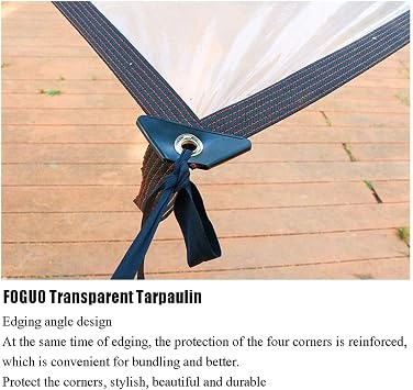 Tarpaulin Cover Waterproof 3x5Ft, Transparent Tarp Waterproof, Clear Tarps with Grommets, Heavy Duty Waterproof, Reinforced Edges, Outdoor Cover and Camping Use