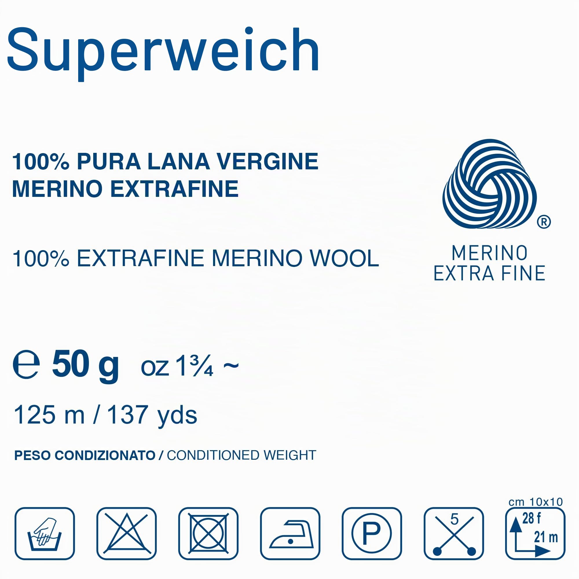 Strickgarn 100% reine Merino-Schurwolle Extra-Fine, line Super Soft von Lana Gatto Made in Italy, hochwertiges Garn zum Häkeln und Handstricken, 500g 1250 Meter, (Rot - 12246, 10)