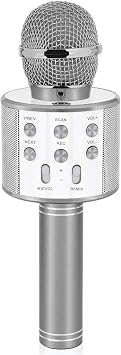 Babilden C-8501 Karaoke Mikrofon Bluetooth USB & TF & Aux (Silver)