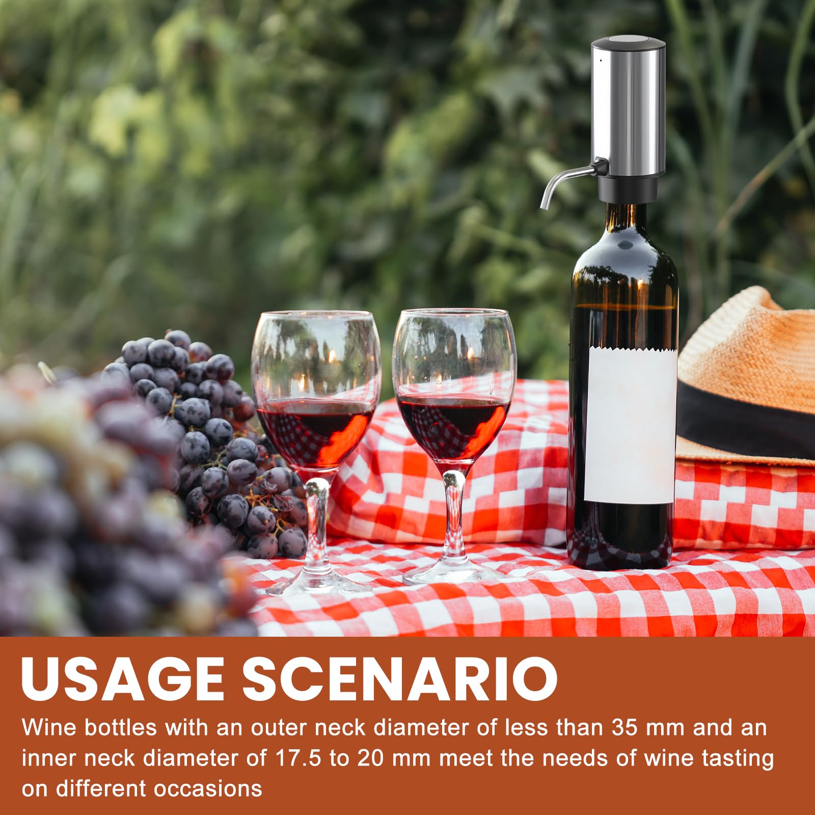 Sporgo Decanter per vino elettrico: Decanter automatico per vino, versatore elettrico ricaricabile, decanter vino rosso, per feste, matrimoni, bar e ristoranti