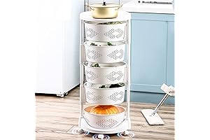 DYRABREST 5-Tier Rotating Kitchen Storage Rack [Without Wheels]