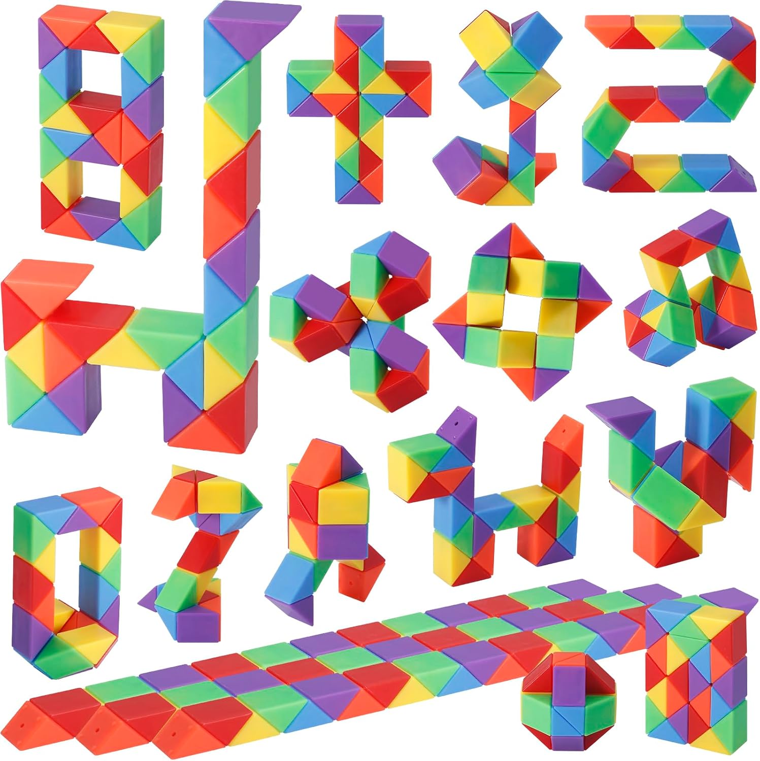 30 Pack Mini Fidget Snake Cube Toys Goodie Bag Stuffers for Kids, Treasure Box Toys for Classroom, Twist Puzzle for Party Favors, Birthday & Back to School Gifts, Stocking Stuffers for Kids - Amazon product rated Grade B