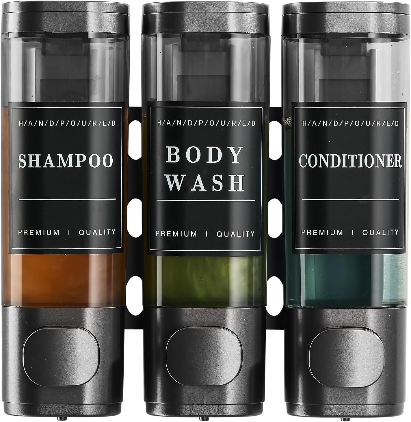 Shower Soap Dispenser Wall Mounted No Drill Shampoo Dispenser for Shower Wall Shampoo and Conditioner Dispenser Bathroom Hotel 3 * 300ml Gungray