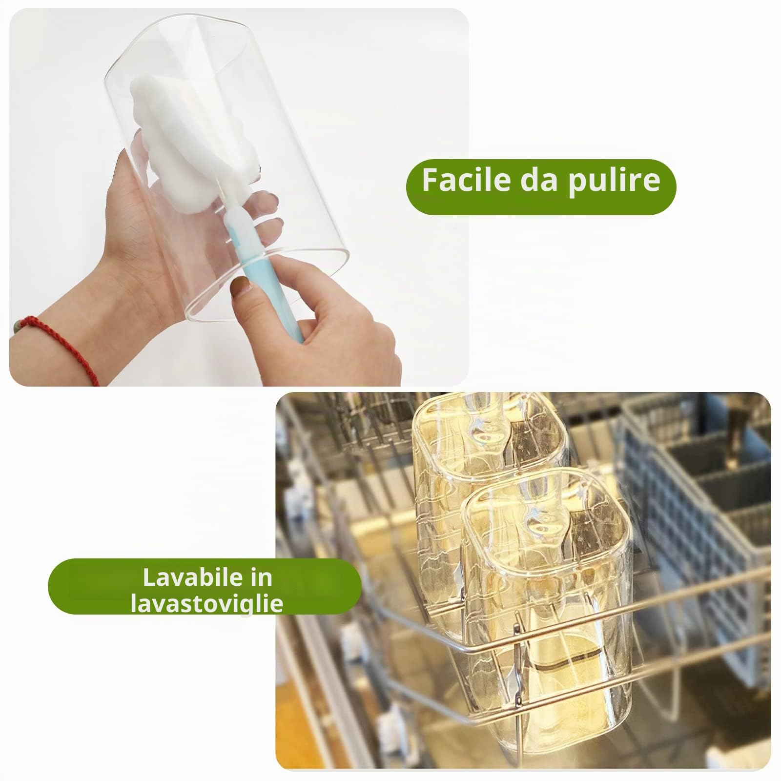 Withosent Set di 12 barattoli per spezie, rettangolari, con coperchio in legno, 430/600 ml, con coperchio, per spezie, tè, noci, cereali