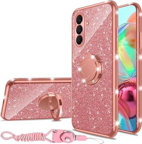 nancheng for Samsung Galaxy A57 5G Phone Case Cute Bling, Rose Gold