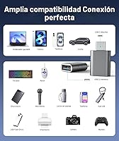 Vista 4 de Syntech Paquete de 2 adaptadores USB C a USB, adaptador USB 3.0 hembra a Thunderbolt 4/3 compatible con MacBook Pro Air 2024, Surface, iPad, iPhone