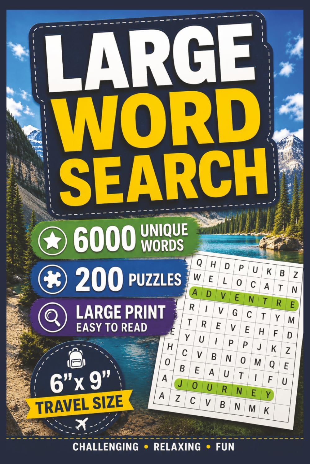 Large Word Search: A Giant Collection of Large Print Word Search Puzzles