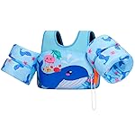Heysplash Kids Swimming Vest, Toddler Floaties Fit 31-66 Lbs, Puddle Kids Jumper with Adjustable Strap, Swim Jacket Water Wing Arm Baby Float, Pool Sea Swimming Aid 2-7 Years, Big Blue Whale