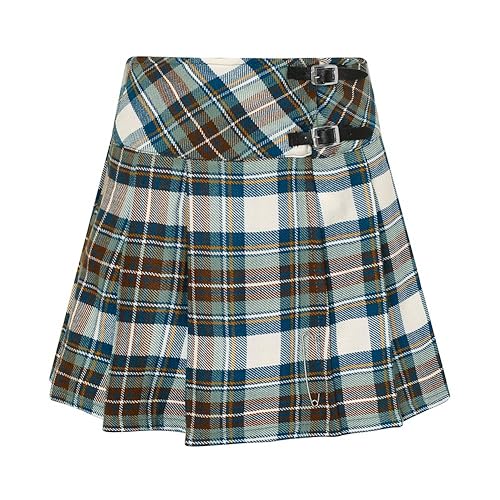 Tartanista Womens 16.5 Inch Plaid Mini Kilt Billie Skirt Leather