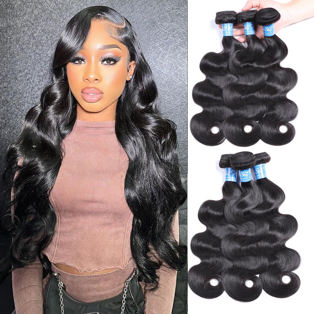 10A Grade Panse Hair Peruvian Body Wave Human Hair Bundle 24 Inch 100% Unprocessed Virgin Human Hair Extensions 1b Black Color Soft and Thick Hair Weaves for Women