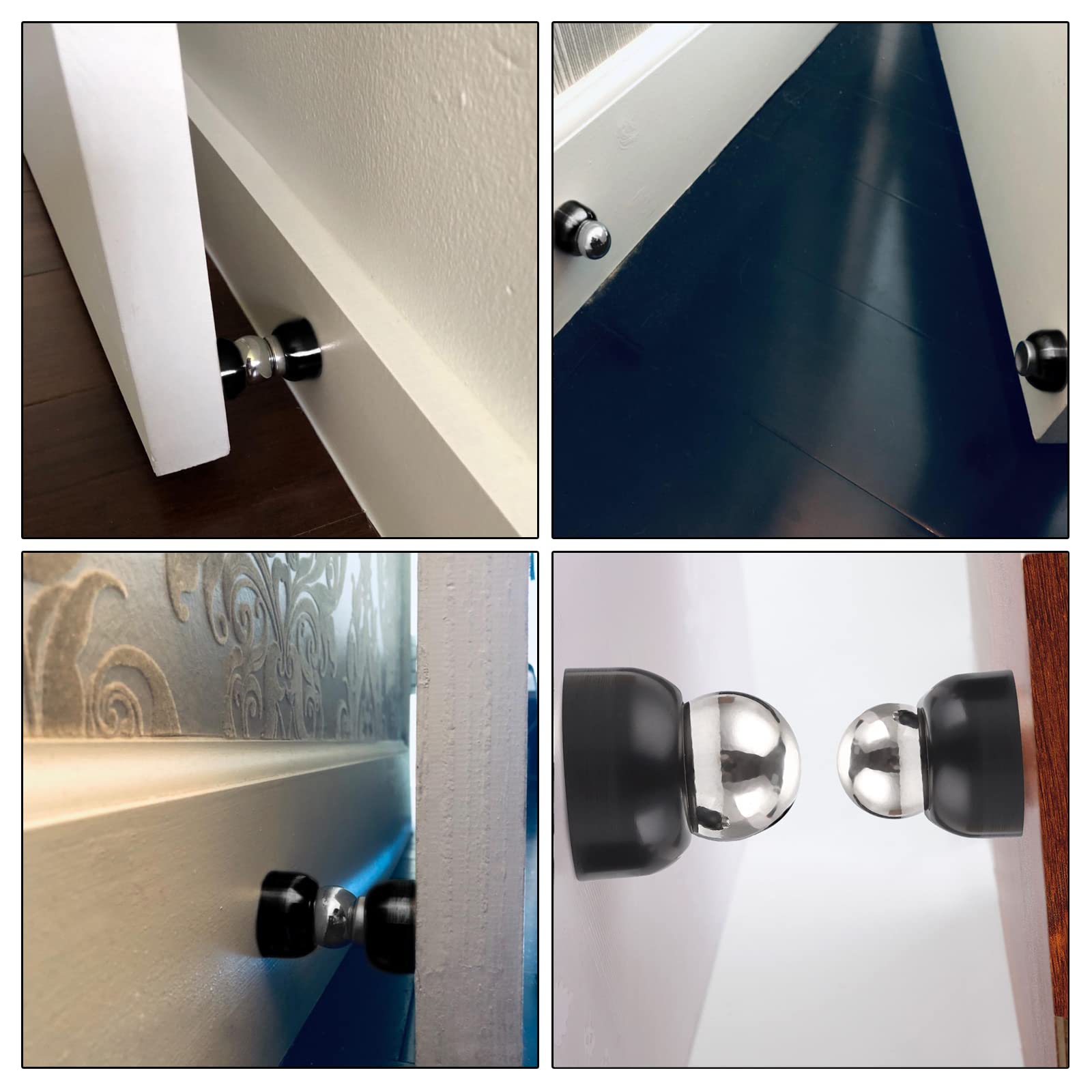 Fermaporta Magnetici Senza Fori - Set Di 2 In Acciaio Inox Con Adesivo - Foto 10