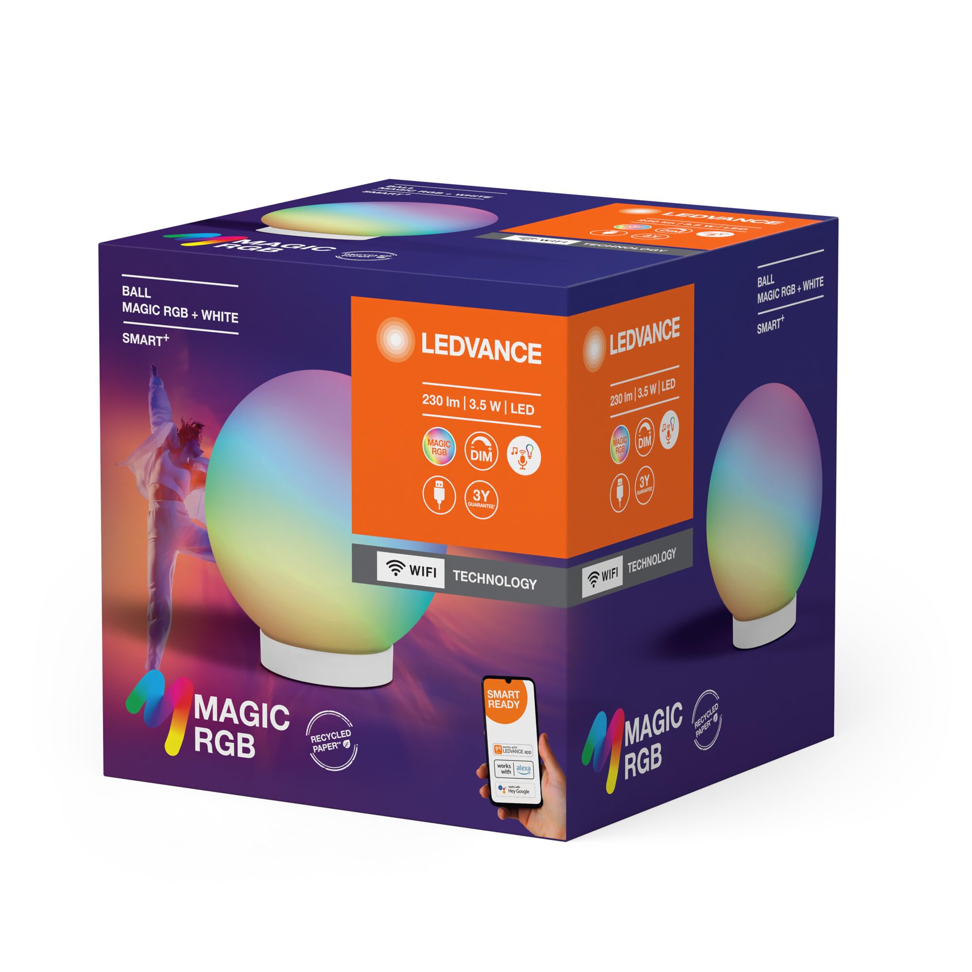 LEDVANCE Smart WiFi Ball MGC RGBW USB LEDV, White