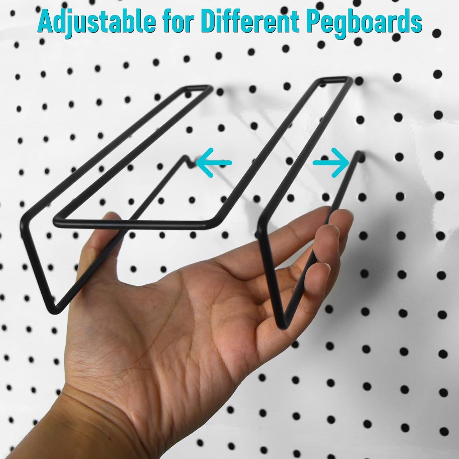 Pegboard Hooks Accessories, Peg Board Large Utility Wire Shelf (Black, 24) | 1/8" 1/4" Pegboard Accessories, Mixed Hooks, Towel Holders, Ribbon Mail File Racks, Hobby Craft Supplies Storage Organizer