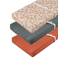 Vista 12 de Juego de 3 fundas para cambiador, tejido de punto ultra suave para bebés, niños y niñas, cohete satélite/coche/autobús