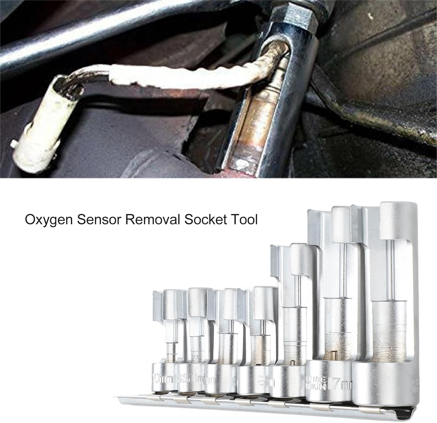 7 Piece Oxygen Sensor Removal Socket Tool Set,Includes Oxygen Sensor Socket and Removal Tool for Easy Removal and Replacement