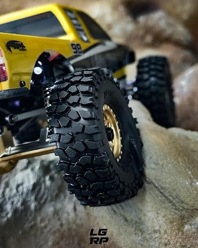 Miniatura 8 de Little Guy Racing Parts Black Label MT (2.480 in) Neumáticos de 1.0 pulgadas compatibles con 124 RC Axial SCX24, RGT, Element, Enduro, URUAV (4