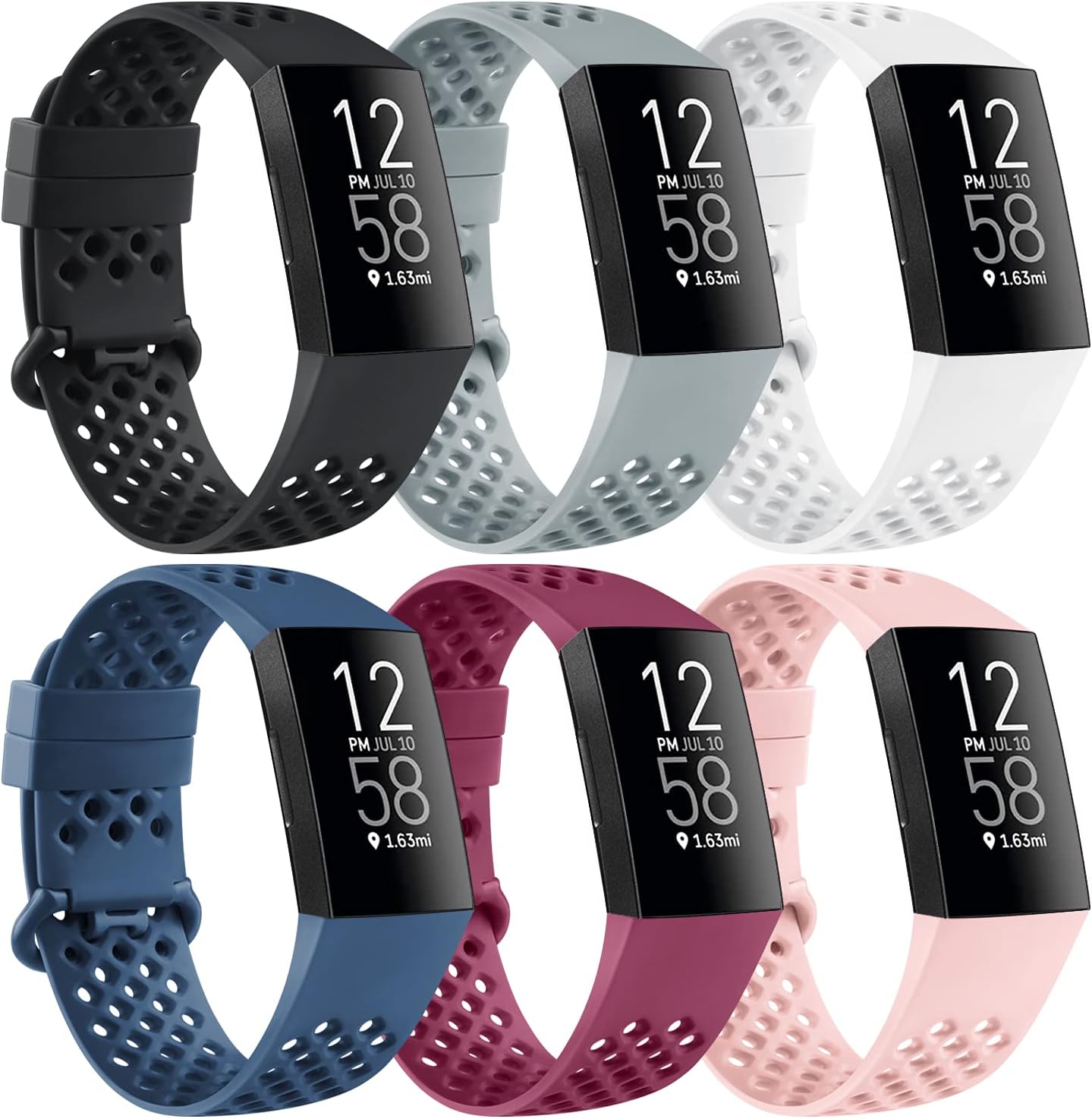 [6 PACK] Bands Compatible with Fitbit Charge 4 Bands and