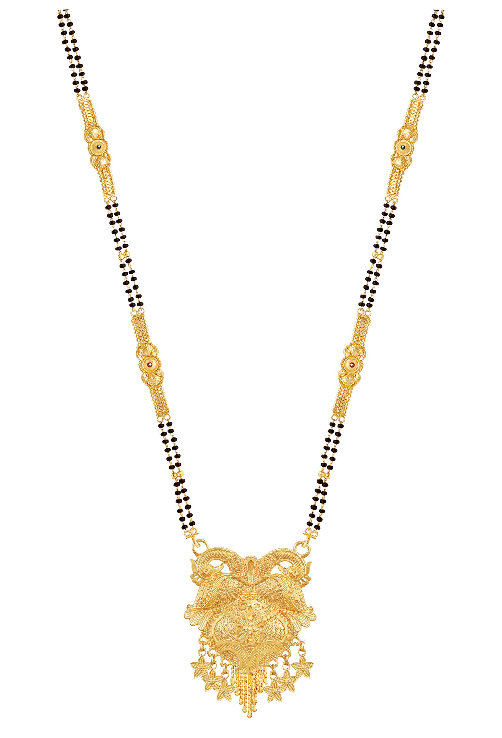 Traditional Black Beads Long One Gram Gold Copper Alloy Multi Mangalsutra/Tanmaniya Vati/Nallapussalu For Women(30 INCH LONG)-image-32